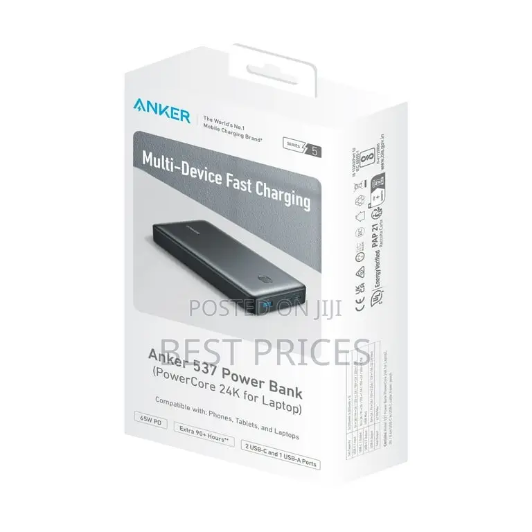 Anker 537 Power Bank (PowerCore 24K) 24,000mAh 65W