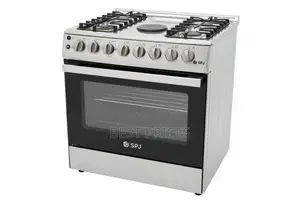 SPJ 80x60cm Standing Cooker - 4 Gas Burners + 1 Electric Plate