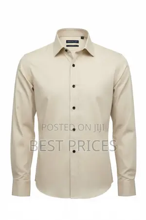 Monza Italy Men's Dress Shirt - Cream
