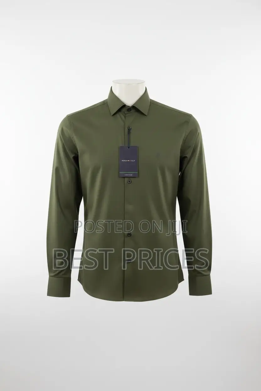 Monza Italy Men's Dress Shirt - Olive Green