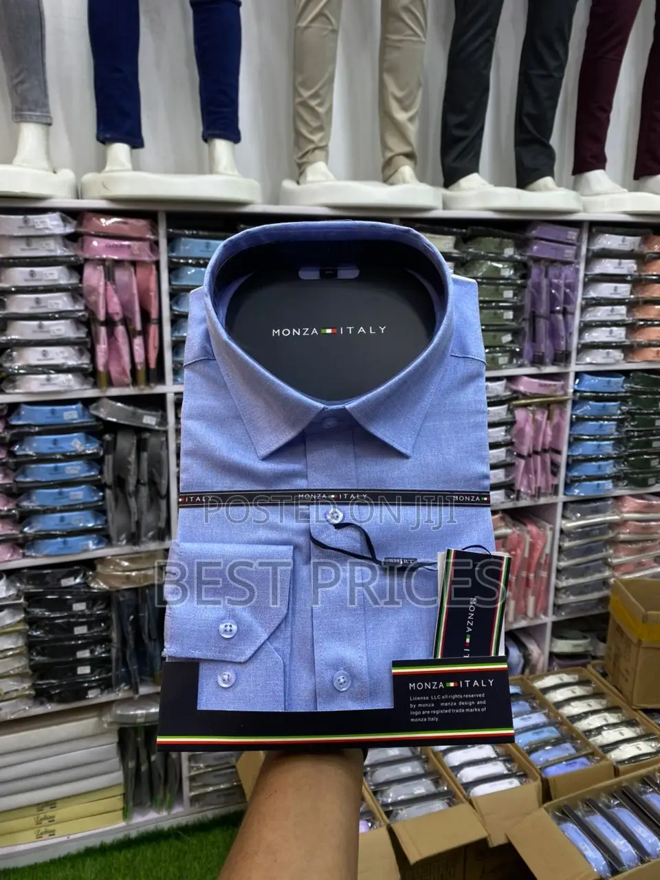 Monza Italy Men's Dress Shirt - Light Blue