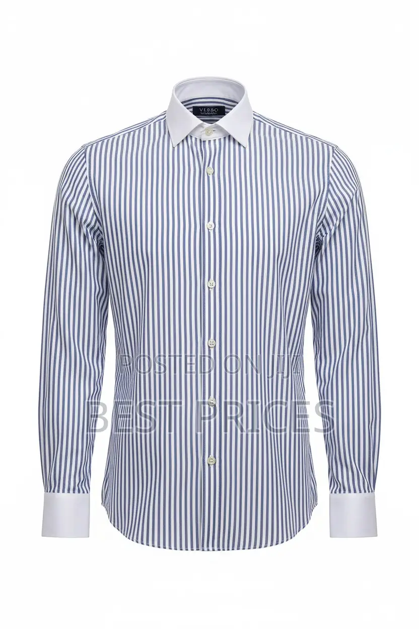 Verso Ceremony Men's Dress Shirt - Blue Stripe