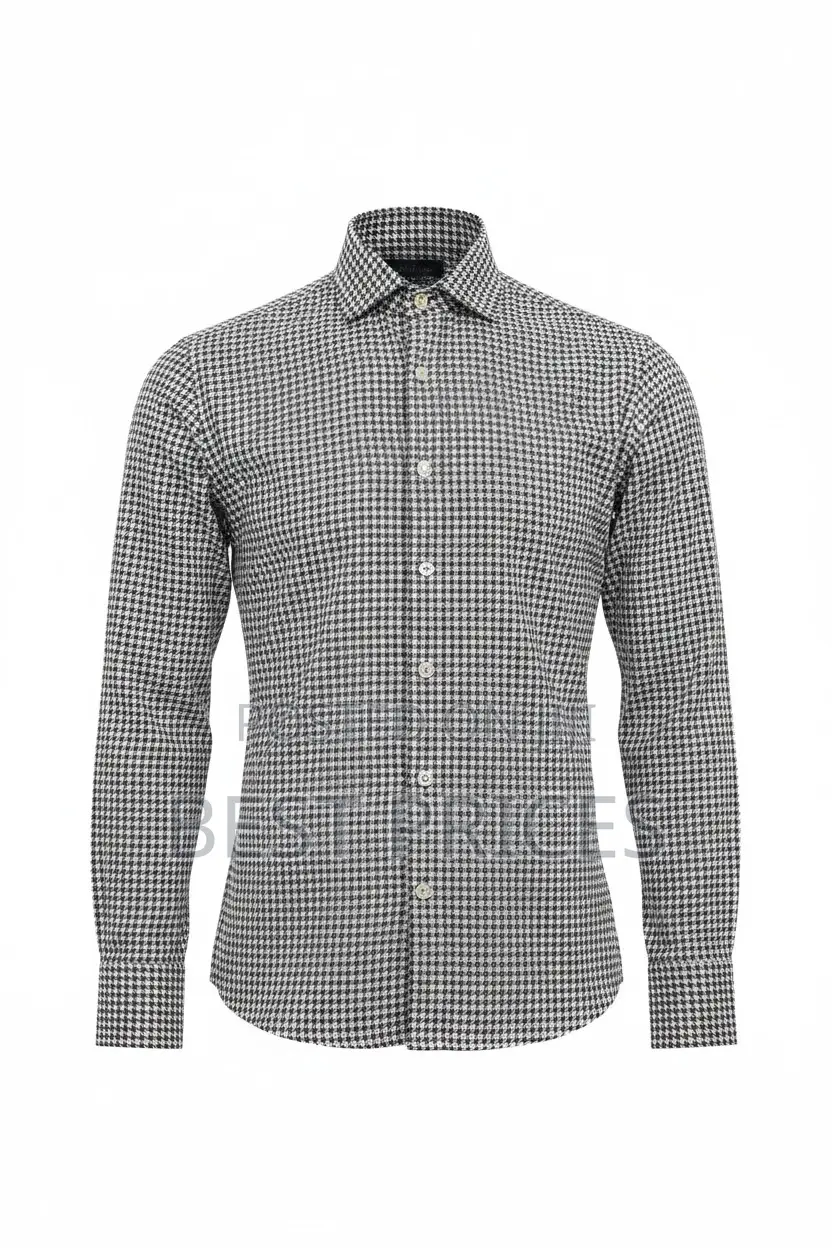 Monza Italy Men's Dress Shirt - Houndstooth