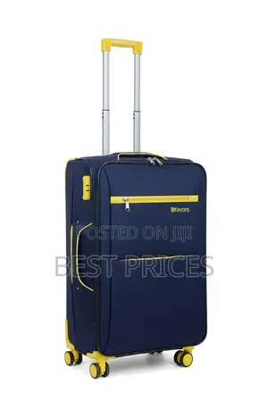 Medium Size – Dfavors Navy Blue Soft-Shell Trolley Suitcase