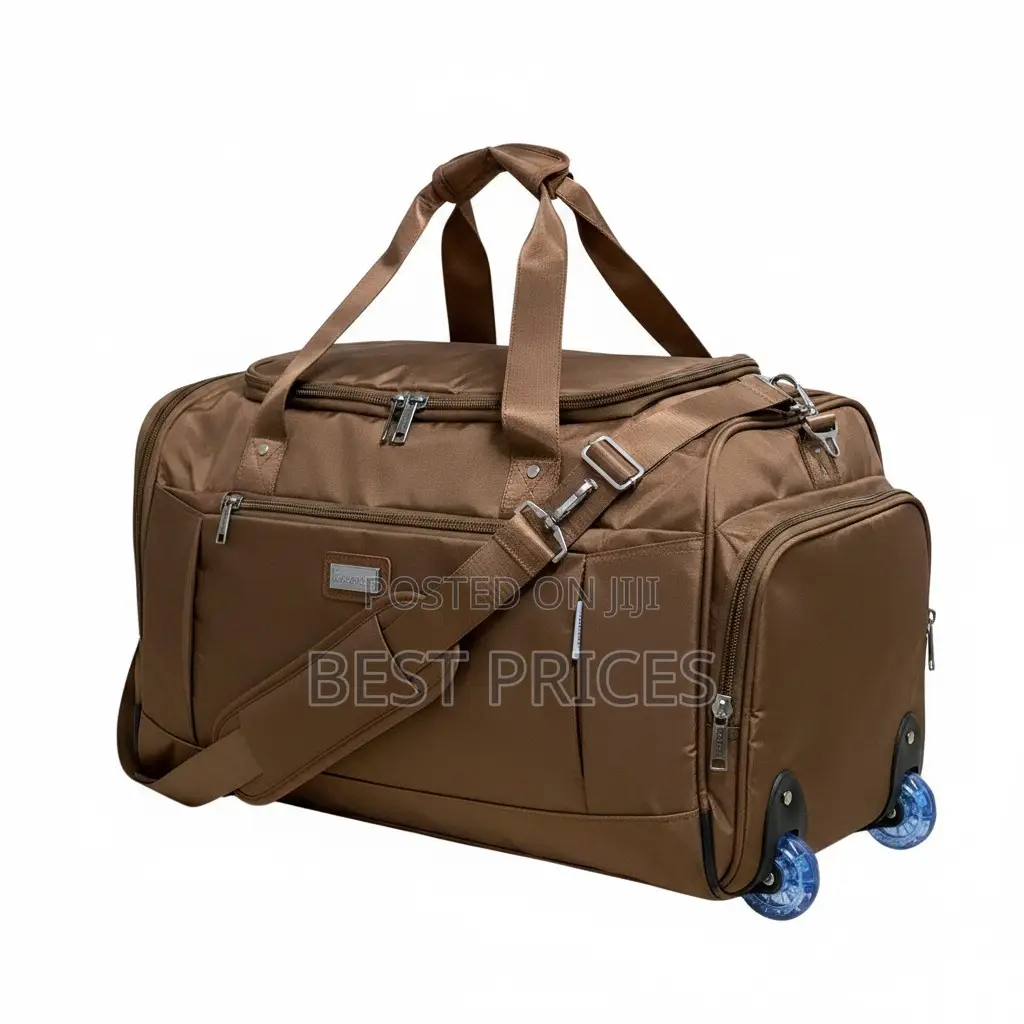 Bronze Brown Wheeled Duffle Bag