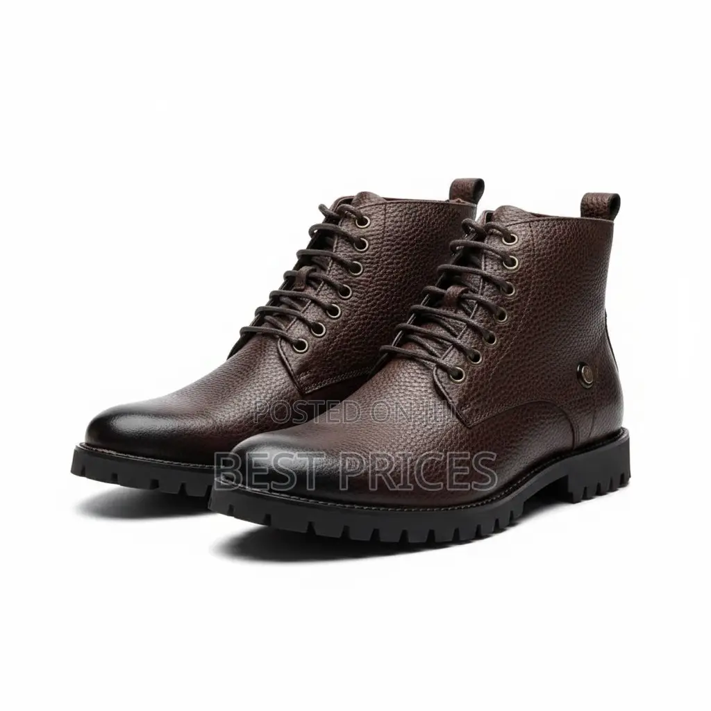 Men's Dark Brown Ankle Boot - Thick Rubber Sole