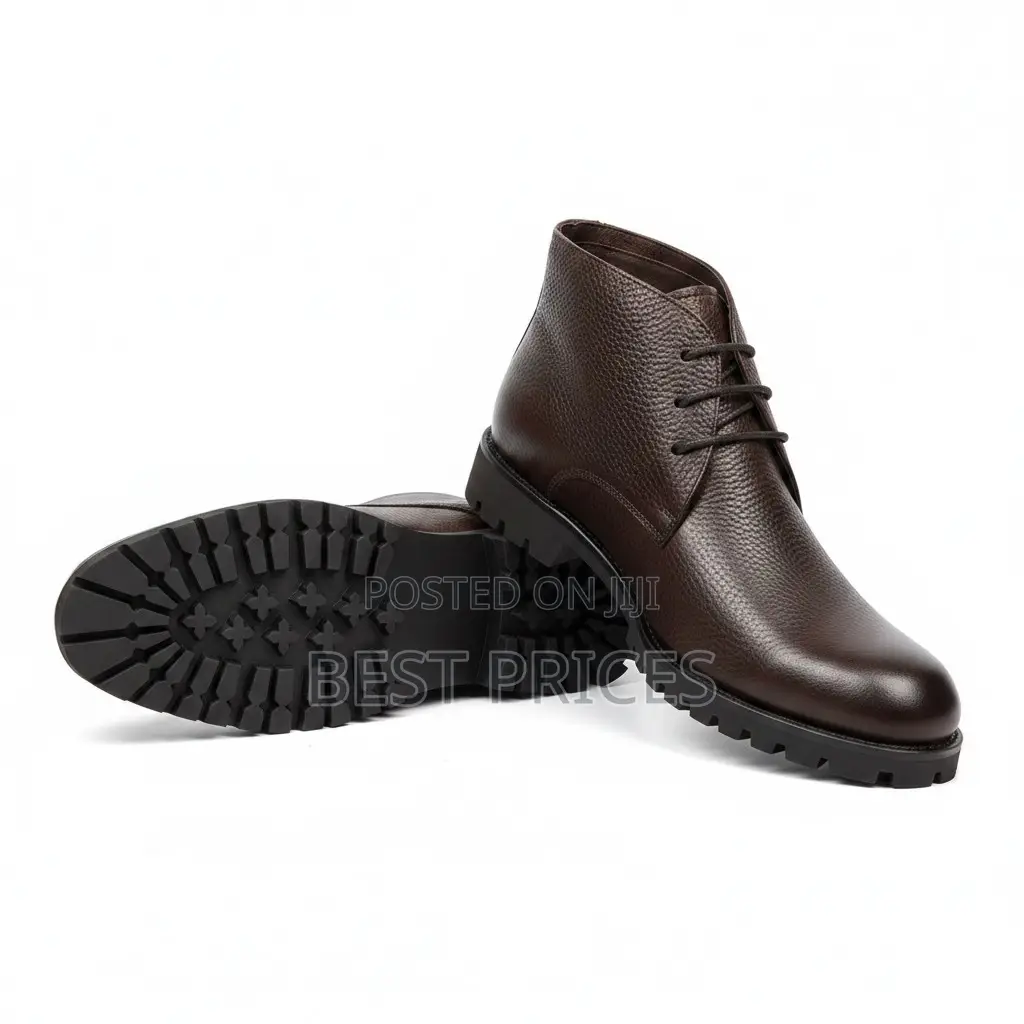 Men's Dark Brown Chukka Leather Boots – Chunky Sole