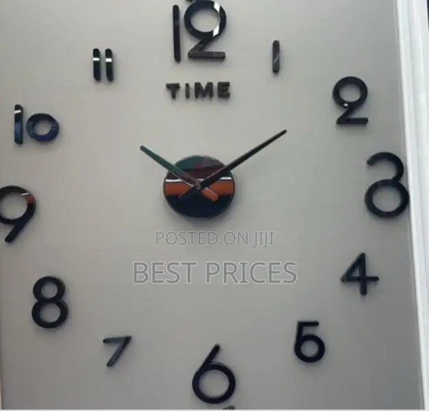 3D Frameless DIY Wall Clock – Black