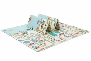 Foldable Baby Play Mat — Double-Sided City & Sky Design