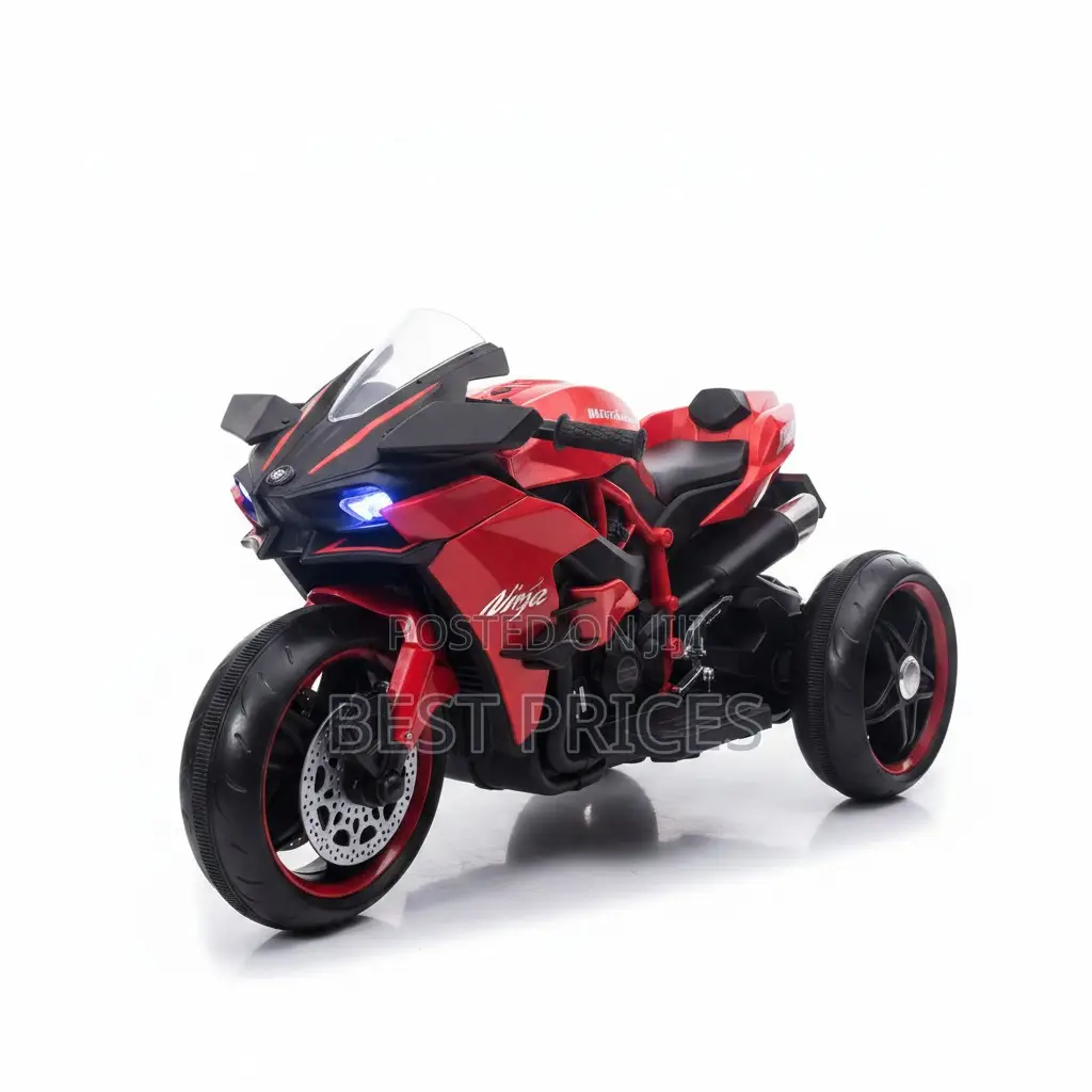 Kids Electric Ride-On Sport Motorcycle — Red & Black