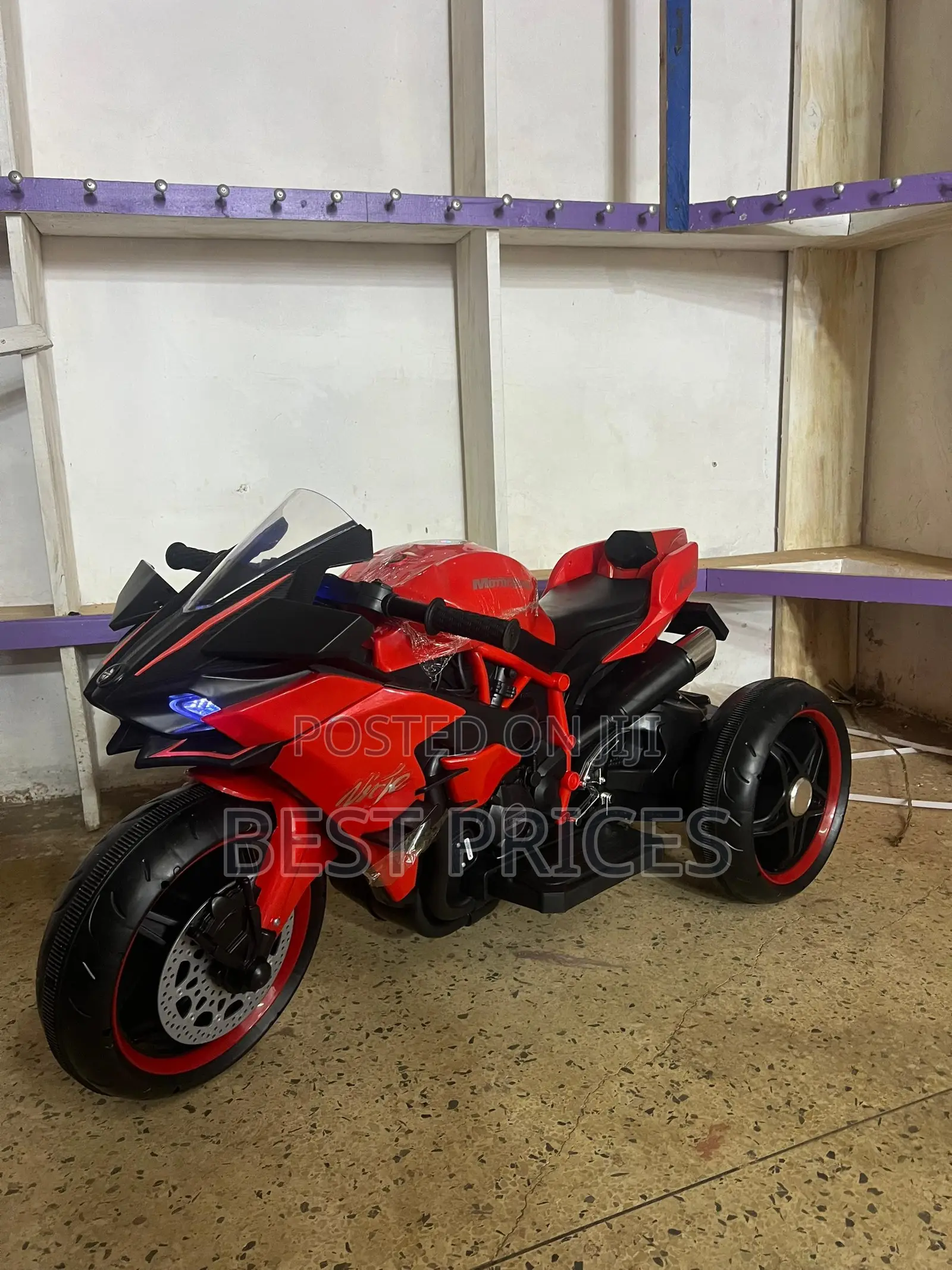 Kids Electric Ride-On Sport Motorcycle — Red & Black