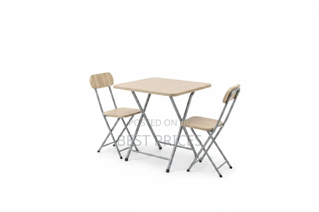 Foldable X-Frame Table & 2 Chairs Set