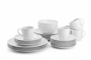 24-Piece Classic White Ceramic Dinner Set