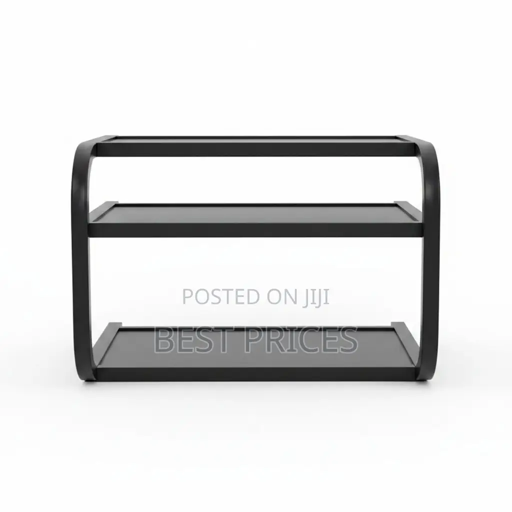 Black Metal Microwave Oven Rack & Kitchen Shelf