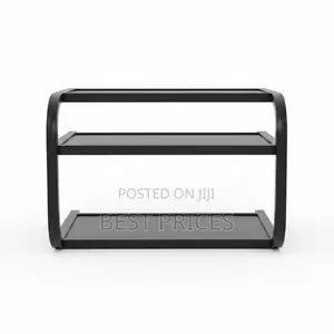 Black Metal Microwave Oven Rack & Kitchen Shelf