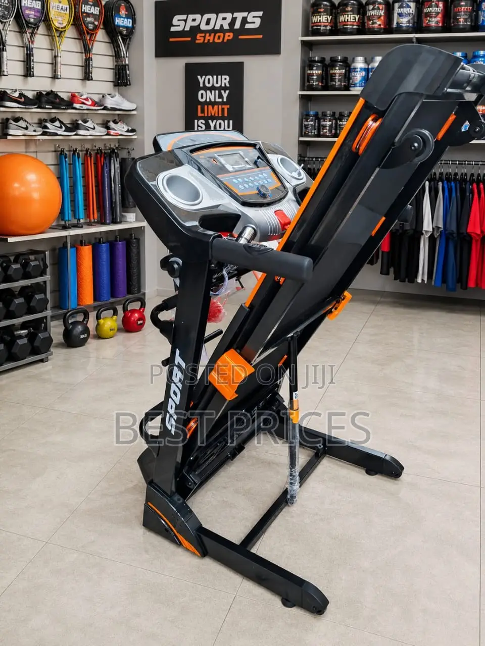 Sport Foldable Electric Treadmill | Speakers | USB | AUX | Dumbbells