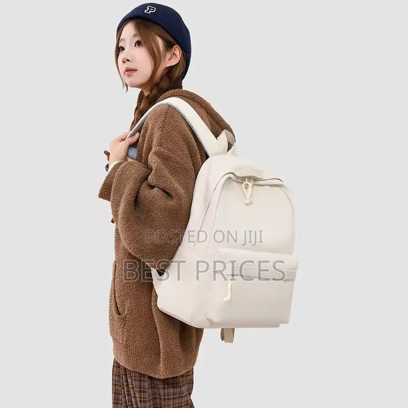 Cream Canvas Backpack | Large Capacity | Waterproof | Laptop Bag