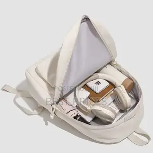 Cream Canvas Backpack | Large Capacity | Waterproof | Laptop Bag