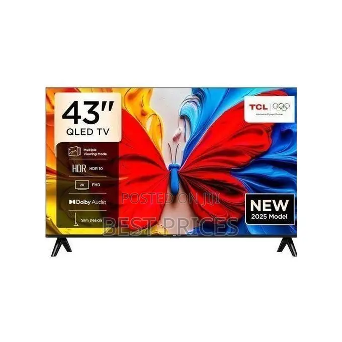 TCL 43 Inch QLED Bezel-Less Smart Google TV - Black (2025 New Model)