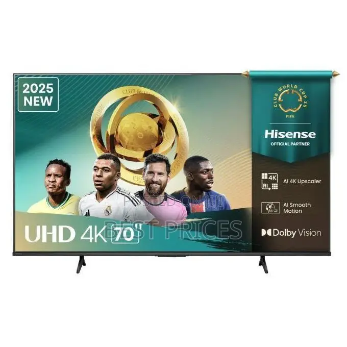 Hisense 70 Inch A6Q UHD 4K VIDAA Smart LED TV - Black
