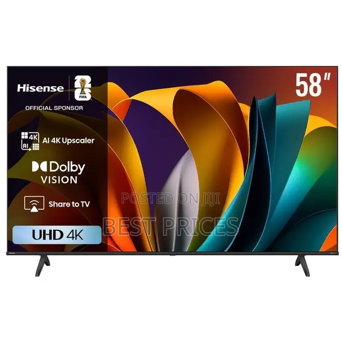 Hisense 58 Inch 4K Ultra HD LED VIDAA Smart TV - Black (3 Years