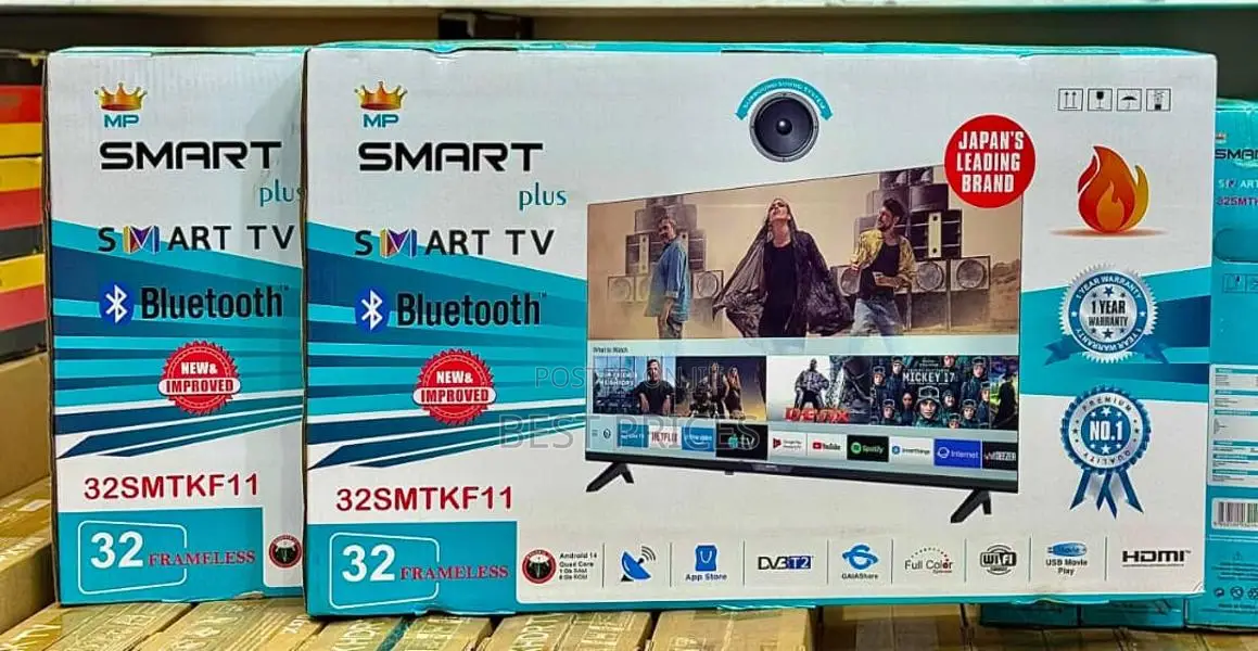 MP Smart Plus 32" Frameless Smart TV – 32SMTKF11 | Bluetooth