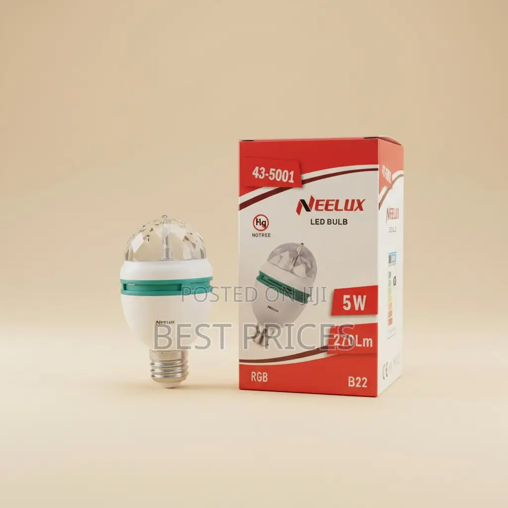 Neelux 5W RGB Rotating LED Disco Bulb B22 - Party Light