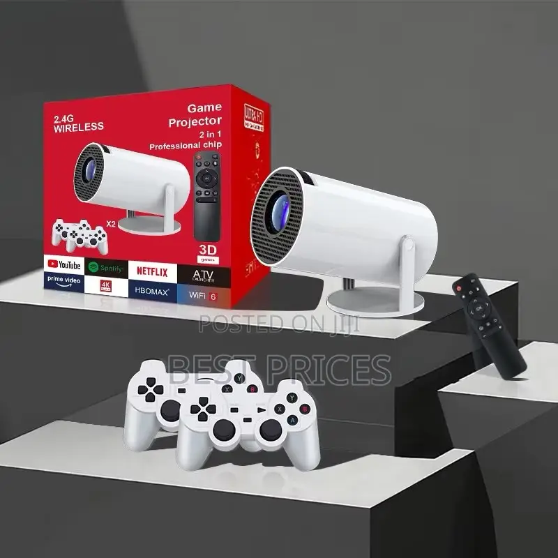 2-in-1 Game Projector - 2.4G Wireless with 2 Controllers