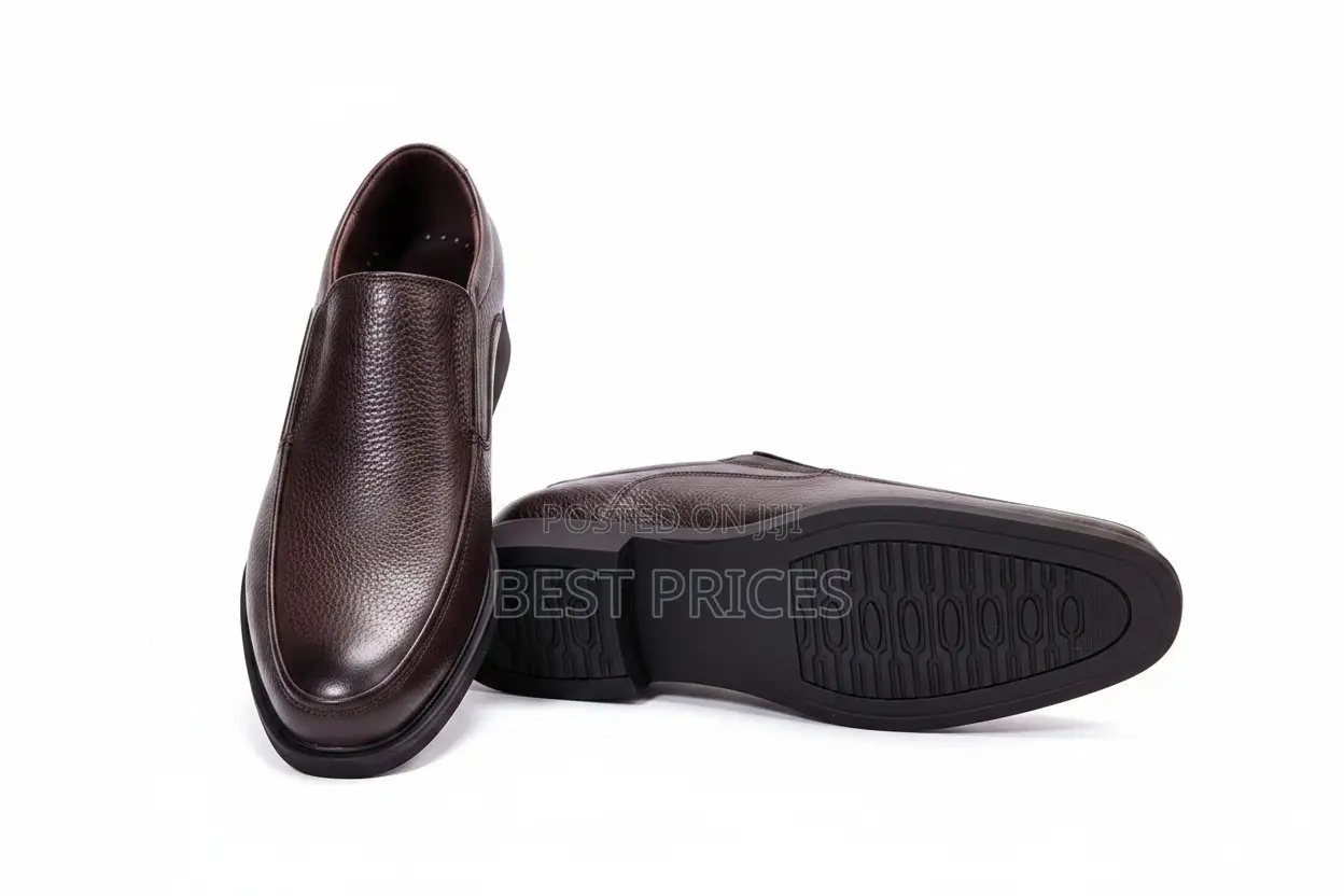 Men's Burgundy Leather Slip-On Loafers