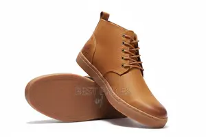 Men's Tan Caramel Leather Lace-Up Ankle Boots