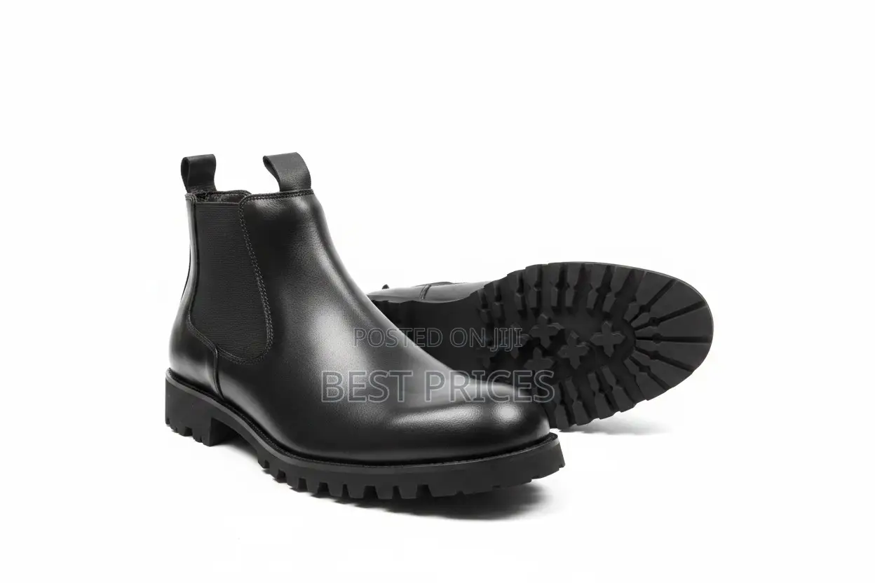 Men's Black Leather Chelsea Boots