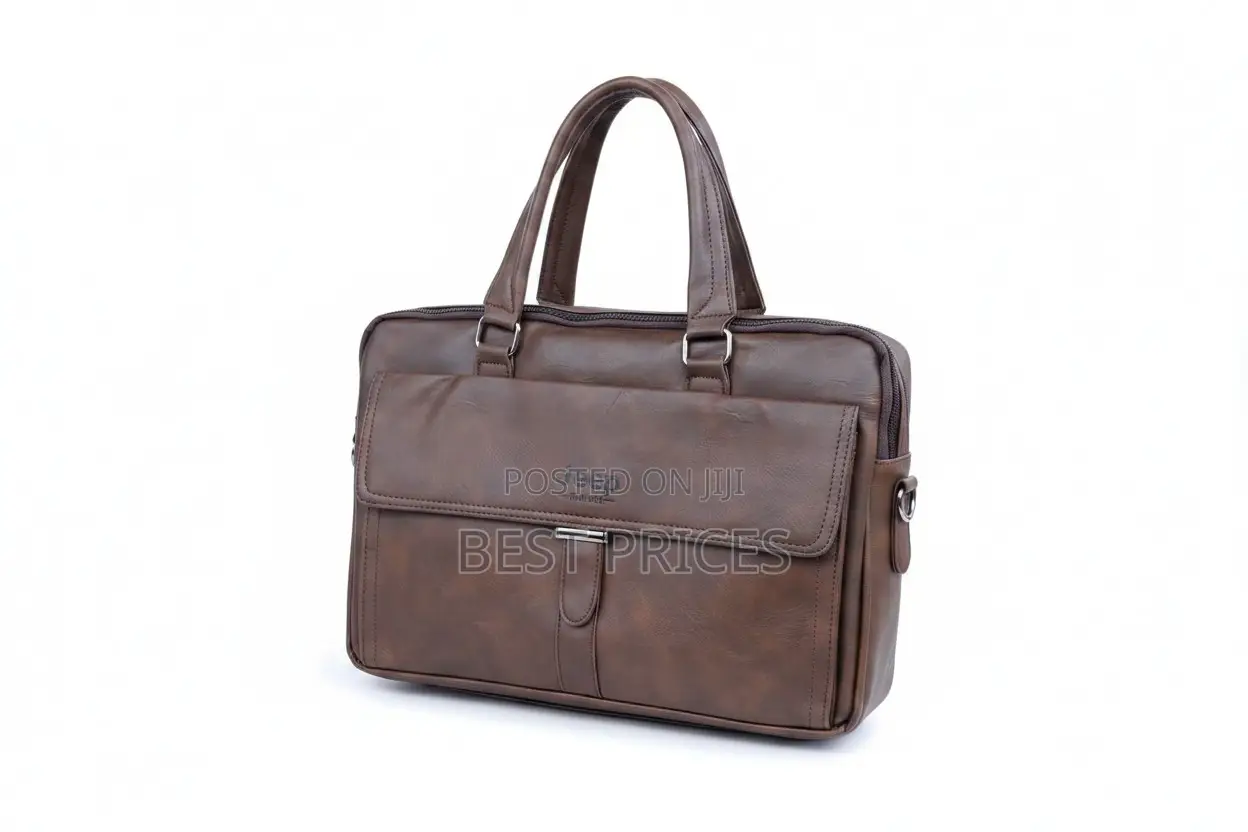 Jeep Brand Men's Brown Leather Briefcase Handbag