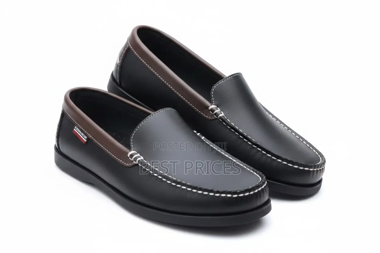 Men's Two-Tone Black & Brown Leather Loafers – Sebago
