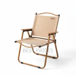 Foldable Camping Chair – Portable Outdoor Chair with Wooden Armrests