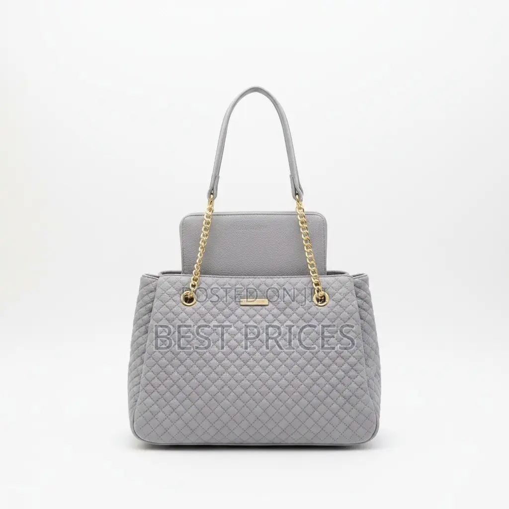 Chrisrosy Grey 2pc Quilted Tote Bag Set