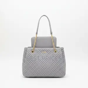 Chrisrosy Grey 2pc Quilted Tote Bag Set