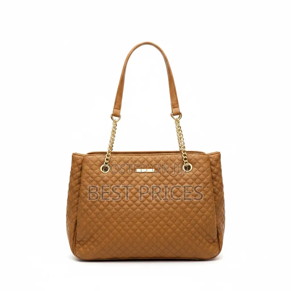 Chrisrosy Tan 2pc Quilted Tote Bag Set
