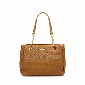 Chrisrosy Tan 2pc Quilted Tote Bag Set