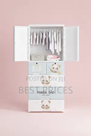 Kids Wardrobe 156CM | Hanging Rail + 4 Drawers