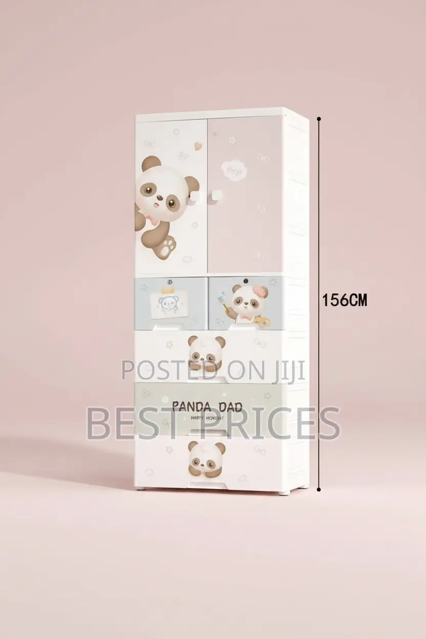 Kids Wardrobe 156CM | Hanging Rail + 4 Drawers