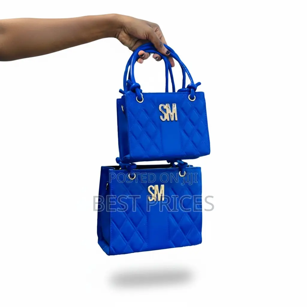 SM Quilted Tote Bag | 2-Piece Set (Small + Large) | Gold Logo