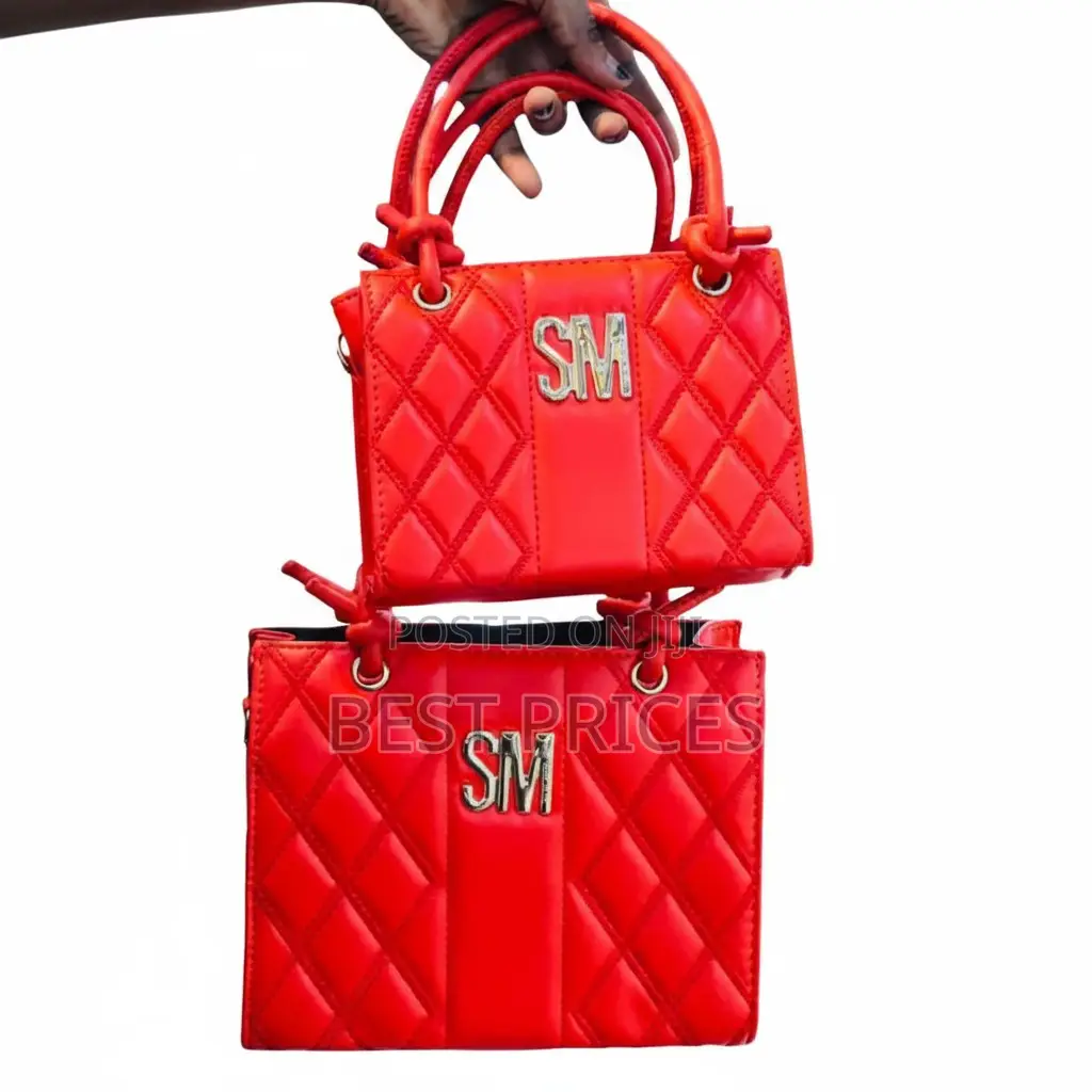 SM Quilted Tote Bag | 2-Piece Set (Small + Large) | Gold Logo