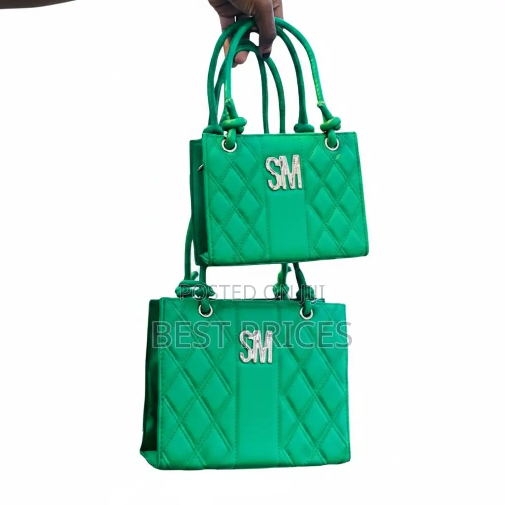 SM Quilted Tote Bag | 2-Piece Set (Small + Large) | Gold Logo