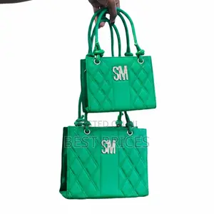 SM Quilted Tote Bag | 2-Piece Set (Small + Large) | Gold Logo