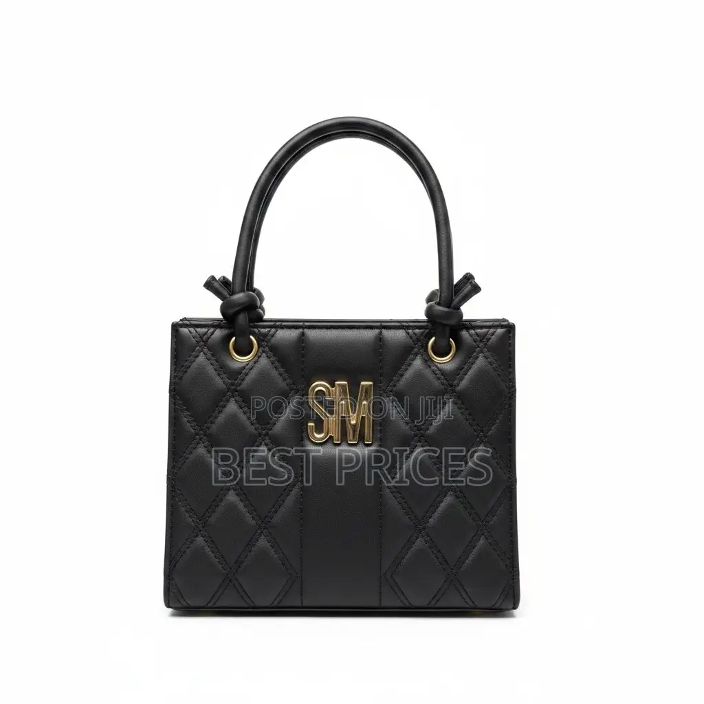 SM Quilted Tote Bag | 2-Piece Set (Small + Large) | Gold Logo