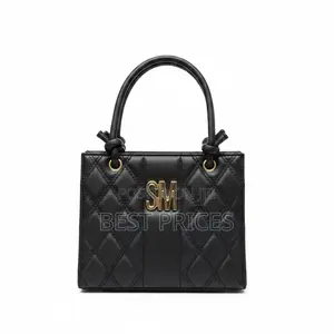SM Quilted Tote Bag | 2-Piece Set (Small + Large) | Gold Logo