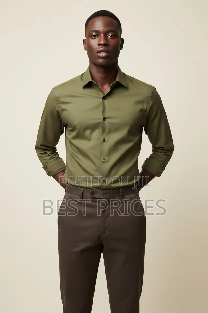 Outfit Combo – Monza Olive Green Shirt + Khaki Dark Brown Pants