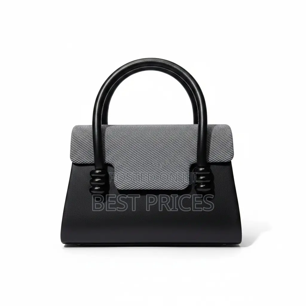 Alina Mini Top Handle Bag | Denim Tweed Flap | Tubular Arch Handle
