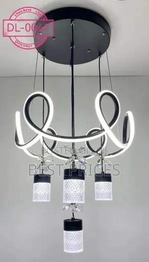 DL-0041 Modern LED Chandelier with Crystal Cylinder Pendants