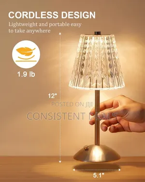 Cordless Touch Table Lamp, LED Rechargeable Small Dask Lamp